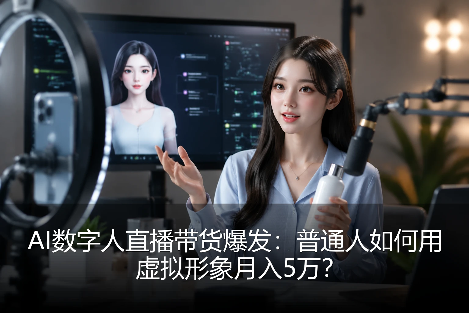 AI数字人直播带货爆发：普通人如何用虚拟形象月入5万？