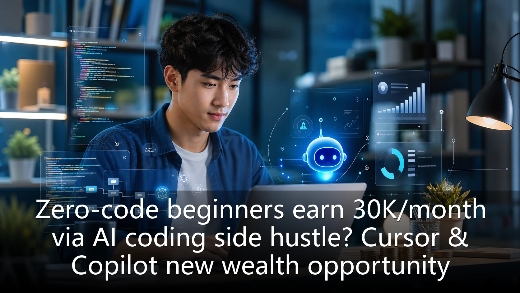Zero-code beginners earn 30K/month via AI coding side hustle? Cursor & Copilot new wealth opportunity