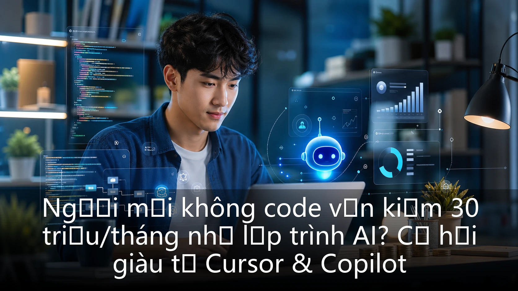 Người mới không code vẫn kiếm 30 triệu/tháng nhờ lập trình AI? Cơ hội giàu từ Cursor & Copilot
