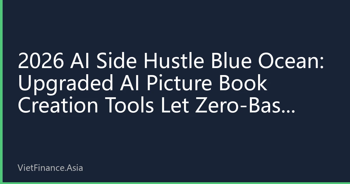 2026 AI Side Hustle Blue Ocean: Upgraded AI Picture Book Creation Tools Let Zero-Base Moms Earn 20K Monthly by Storytelling